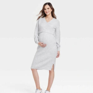 Isabel‎ Maternity Women's Long Sleeve Sweater Midi Dress XL